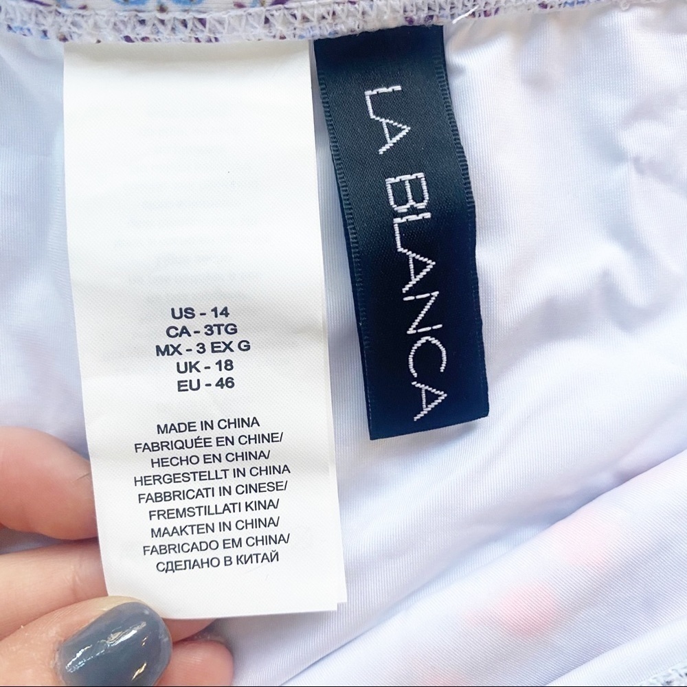 Nwt LA BLANCA Sorrento Tie-Side Bottom Size 14 - Picture 7 of 8
